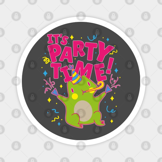 Party time frog Magnet by Catfactory